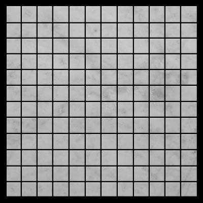 Carrara Marble Italian White Bianco Carrera 1x1 Mosaic Tile Honed