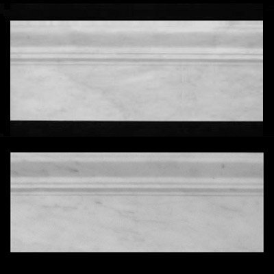 Carrara Marble Italian White Bianco Carrera 3/4" Baseboard Molding Honed