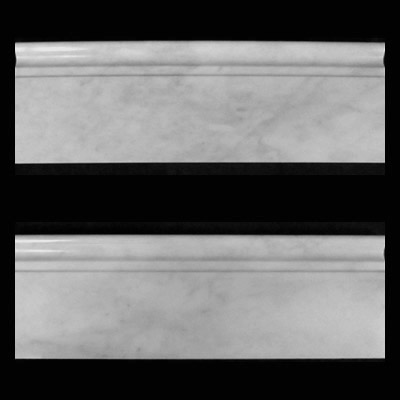 Carrara Marble Italian White Bianco Carrera 5/8" Baseboard Molding Polished