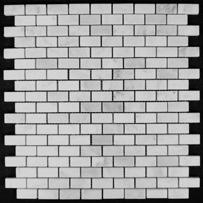 Carrara Marble Italian White Bianco Carrera Mini Brick Mosaic Tile Polished