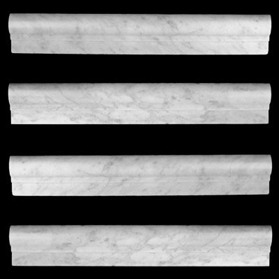 Carrara Marble Italian White Bianco Carrera Ogee 1 Chairrail Molding Polished