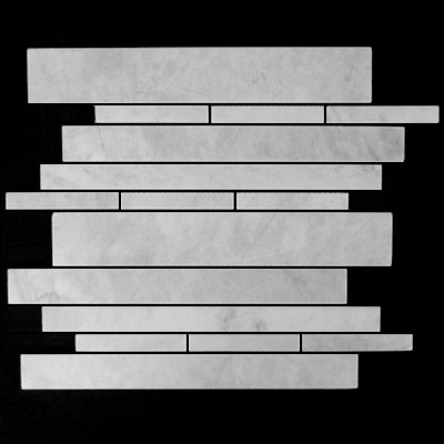 Carrara Marble Italian White Bianco Carrera Random Brick Random Strip Polished