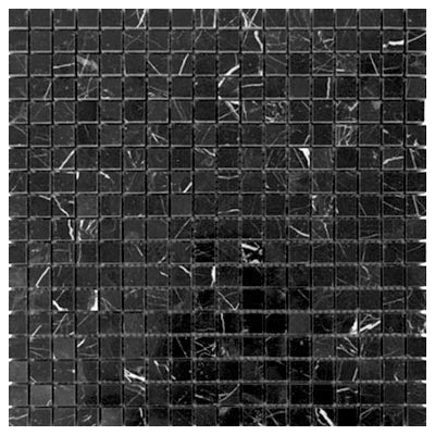 Nero Marquina Black Marble 5/8x5/8 Mosaic Tile Polished