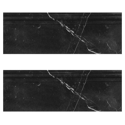 Nero Marquina Black Marble 5/8" Baseboard Molding Polished 