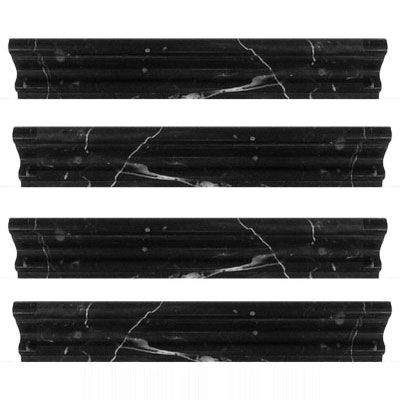 Nero Marquina Black Marble Crown Molding Polished
