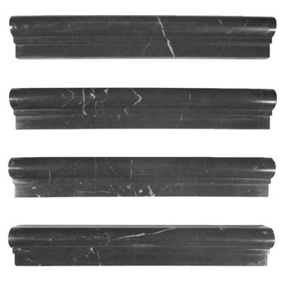 Nero Marquina Black Marble Ogee 1 Chairrail Molding Polished 