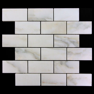 Calacatta Gold Italian Marble 2x4 Subway Mosaic Tile Honed