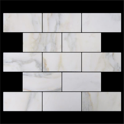 Calacatta Gold Italian Marble 3x6 Subway Tile Honed