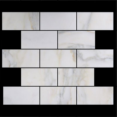 Calacatta Gold Italian Marble 4x8 Subway Tile Honed