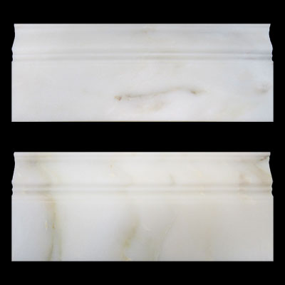 Calacatta Gold Italian Marble 3/4" Baseboard Molding Honed