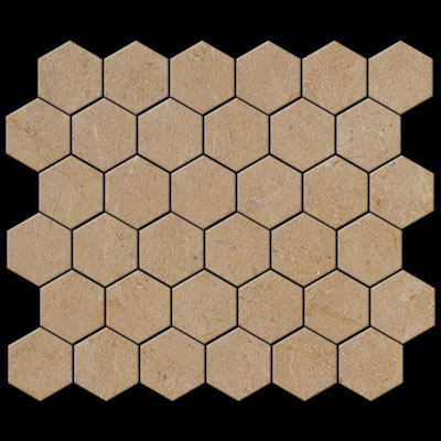 Crema Marfil Marble 2" Hexagon Mosaic Tile Polished