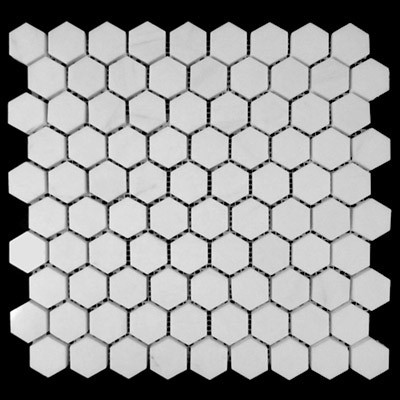 Bianco Dolomiti Marble Italian White Dolomite 1" Hexagon Mosaic Tile Polished