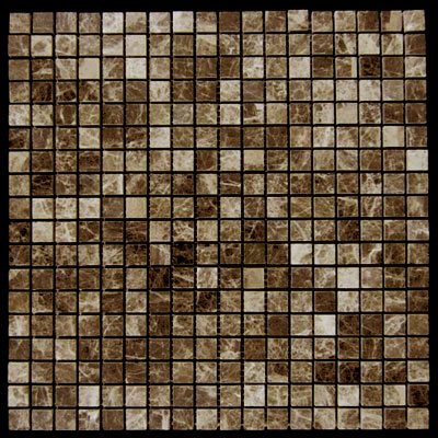 Dark Emperador Marble 5/8x5/8 Mosaic Tile Polished