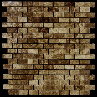 Dark Emperador Marble Mini Brick Mosaic Tile Polished