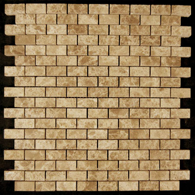 Light Emperador Marble Mini Brick Mosaic Tile Polished